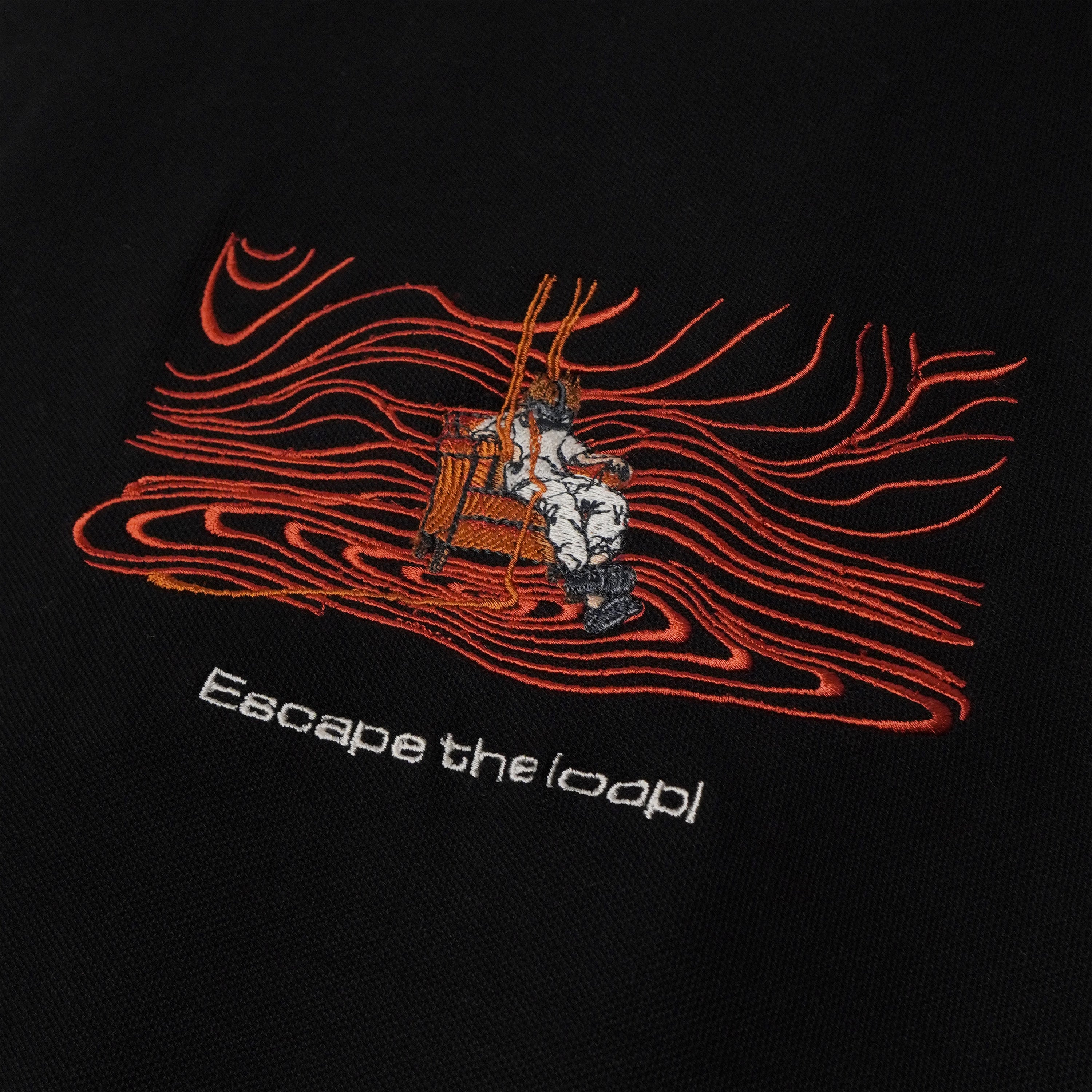 THE SYSTEM LOOP EMBROIDERED POLO T-SHIRT