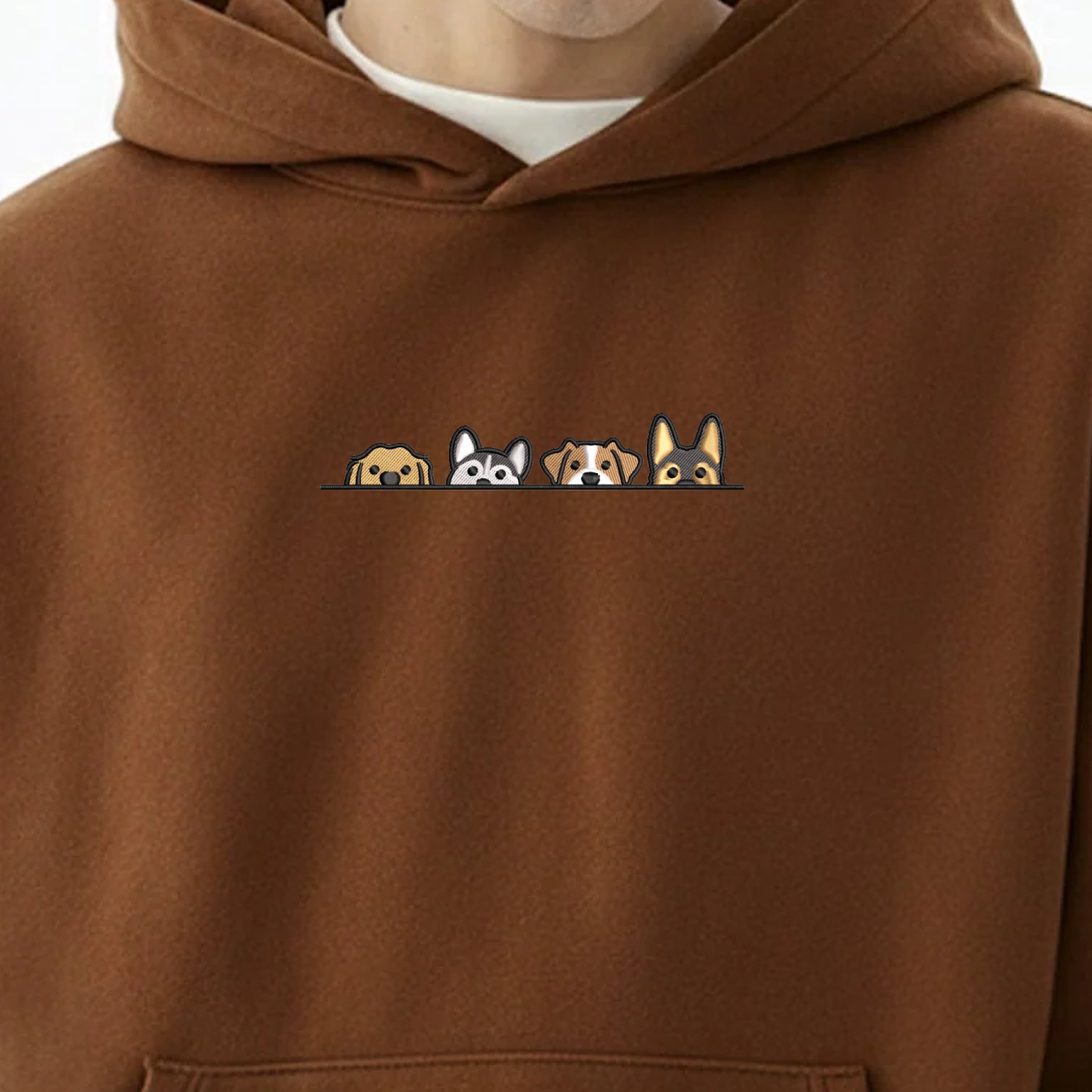 PEEKING PUPS EMBROIDERY HOODIE