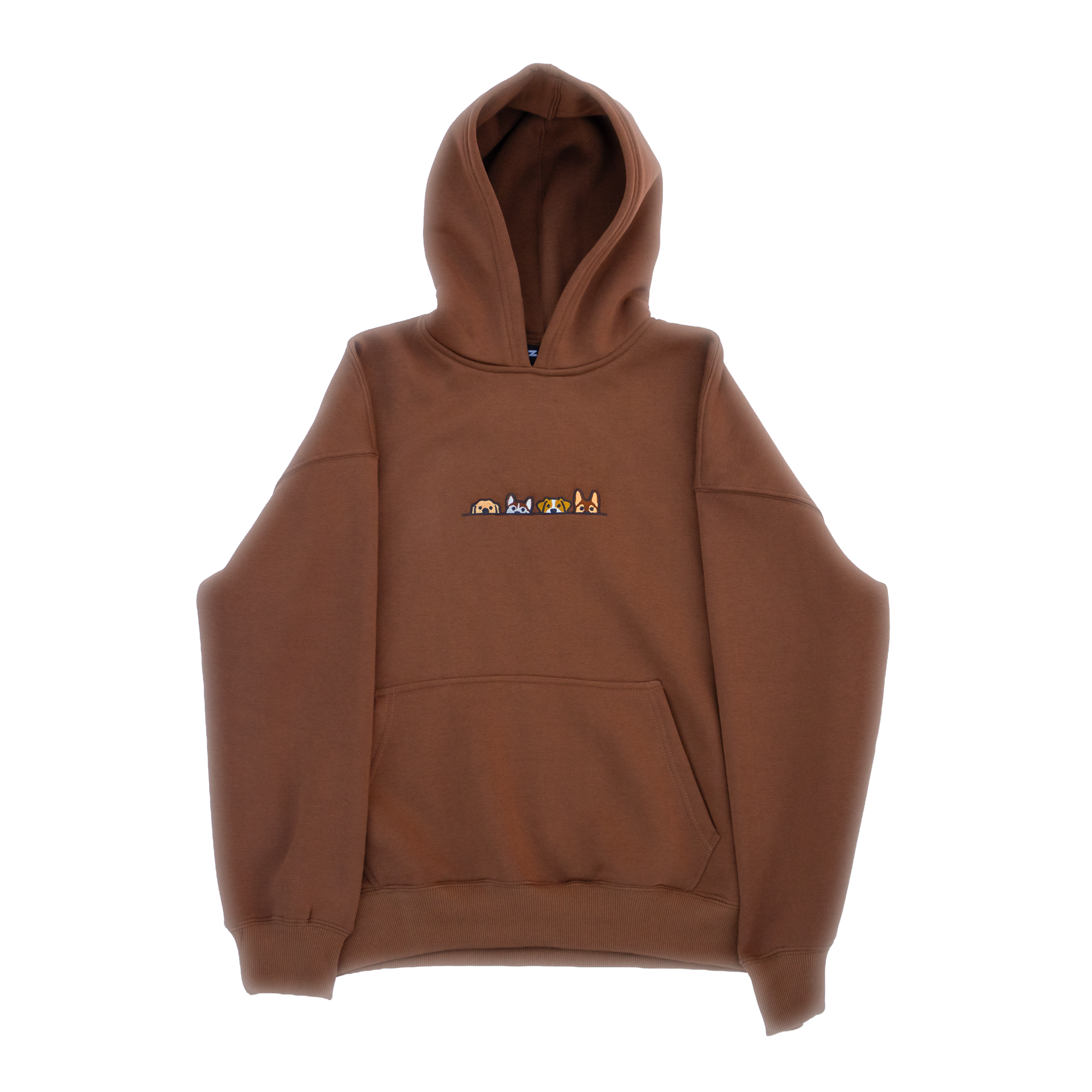 PEEKING PUPS EMBROIDERED HOODIE