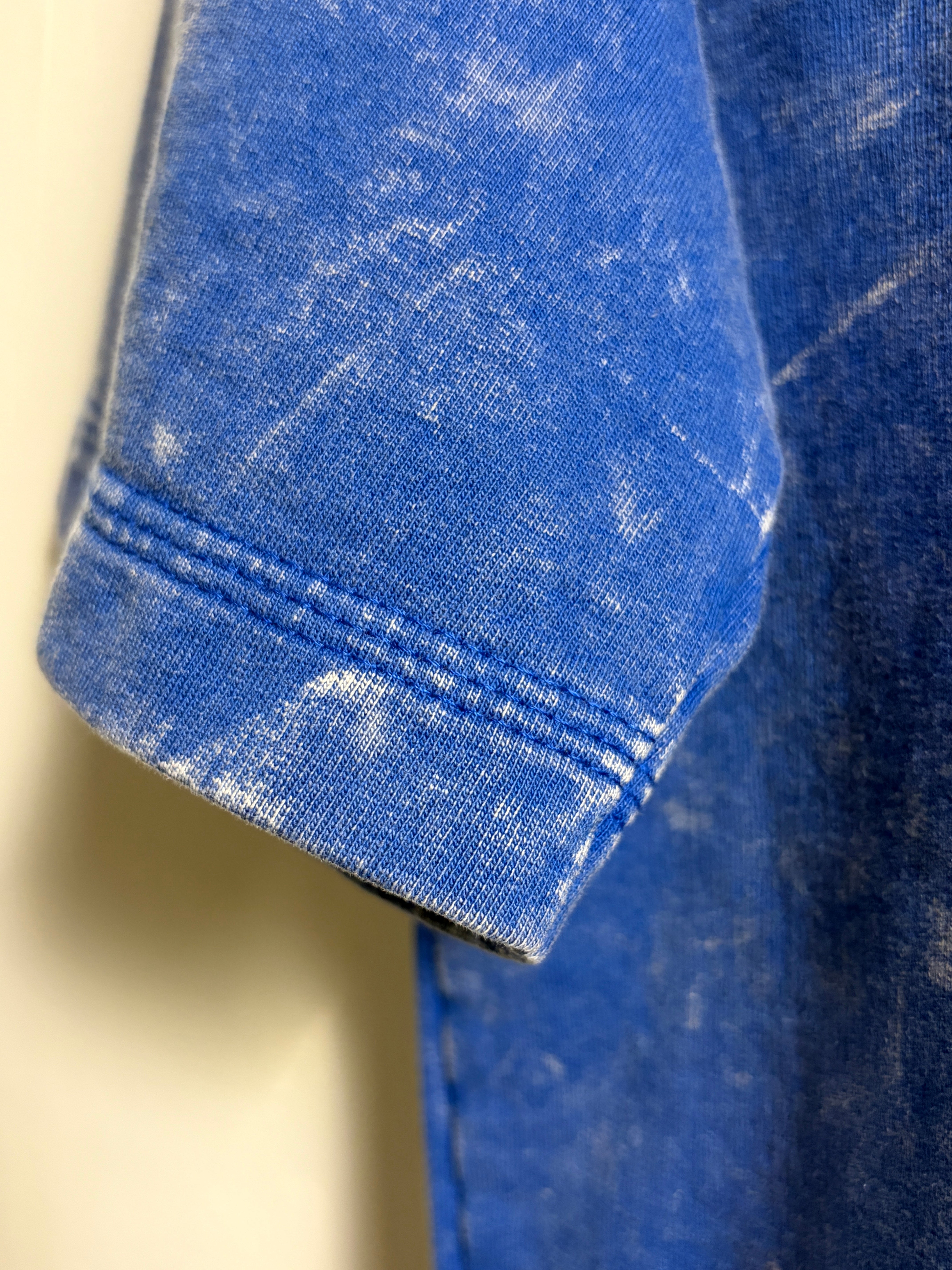 DIE TRYING EMBROIDERED BLUE COSMIC WASH TSHIRT