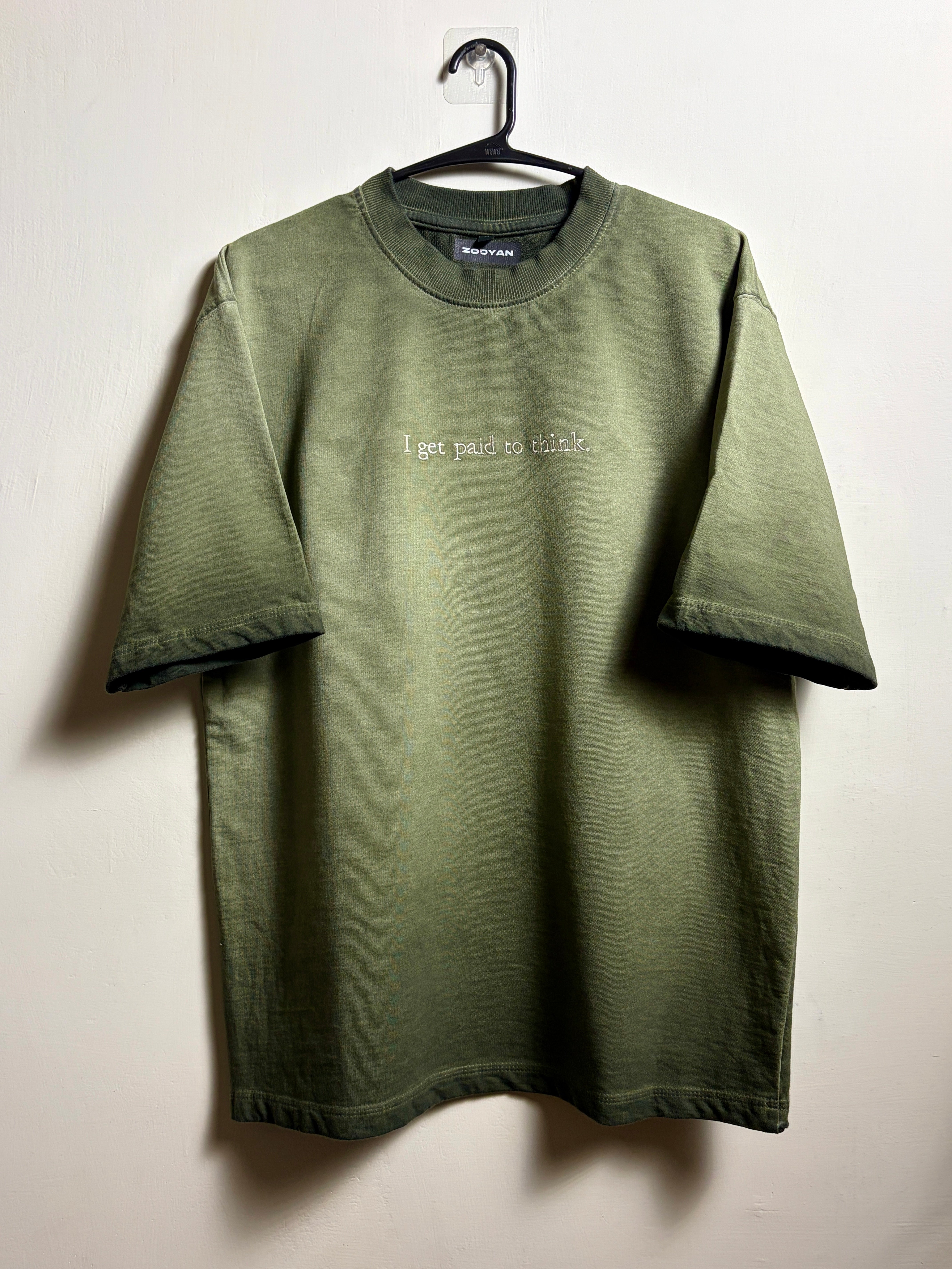 I GET PAID TO THINK EMBROIDERED GRADIENT WASH TSHIRT