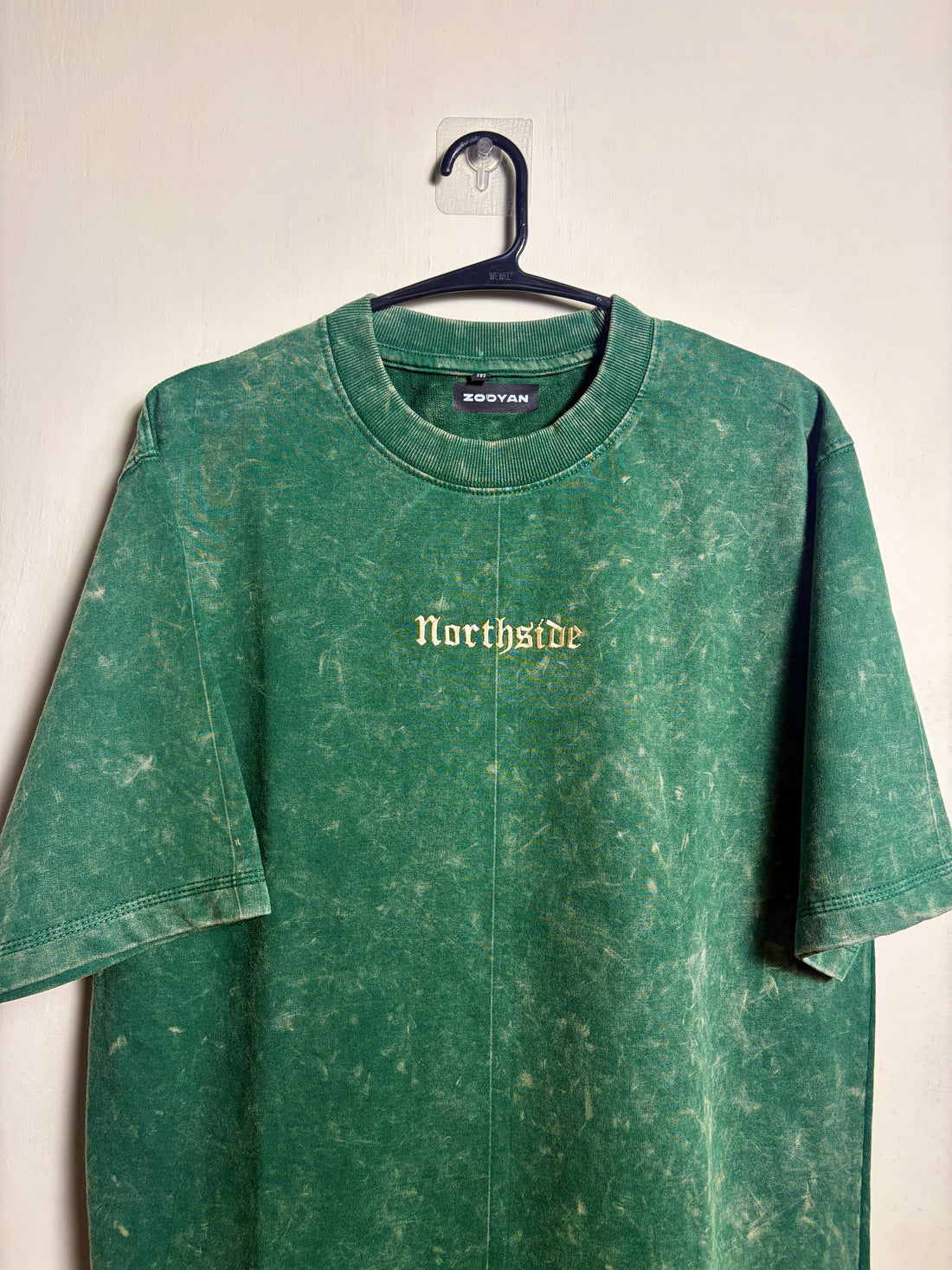 NORTHSIDE EMBROIDERED GREEN COSMIC WASH TSHIRT