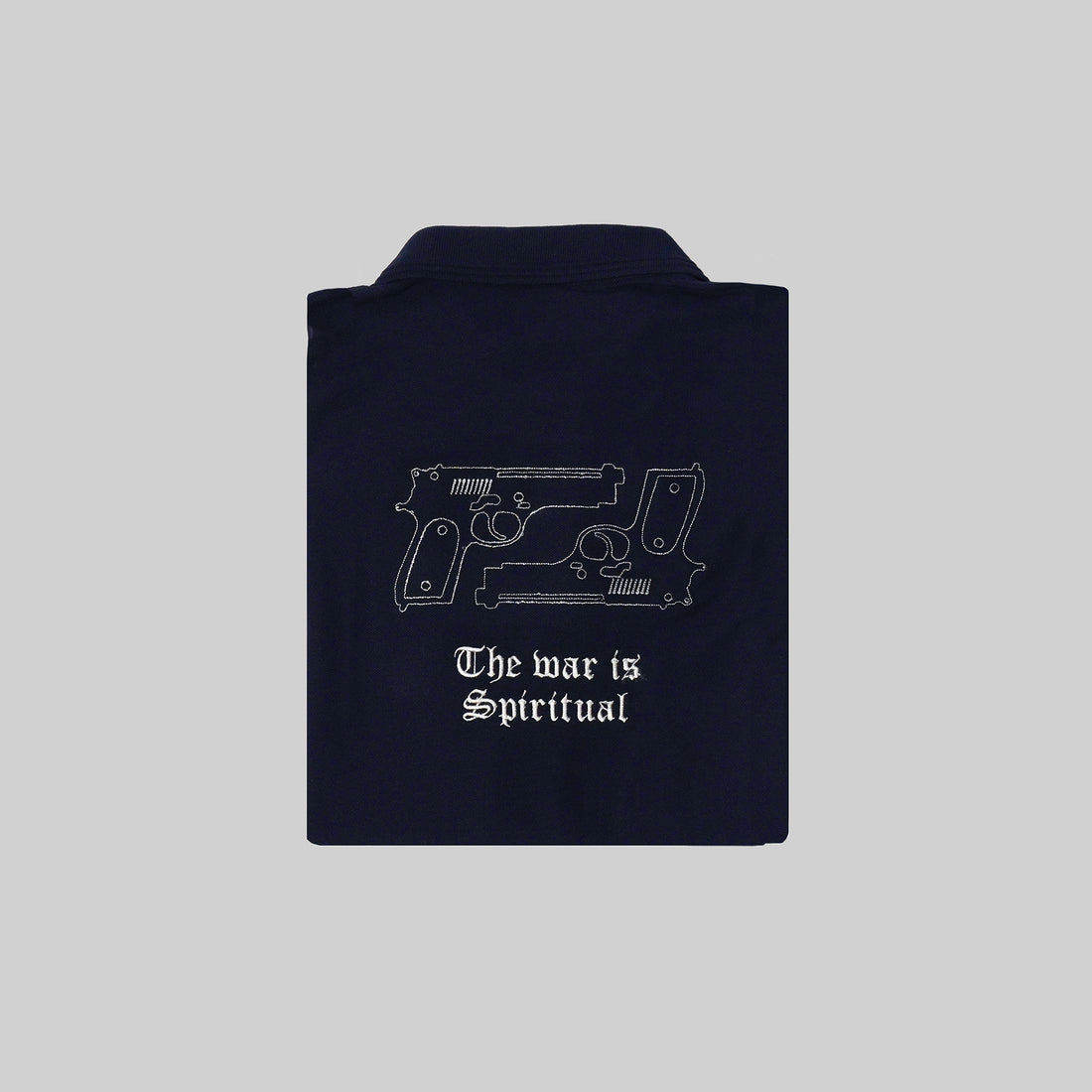 THE SPIRITUAL COMBAT EMBROIDERED POLO T-SHIRT