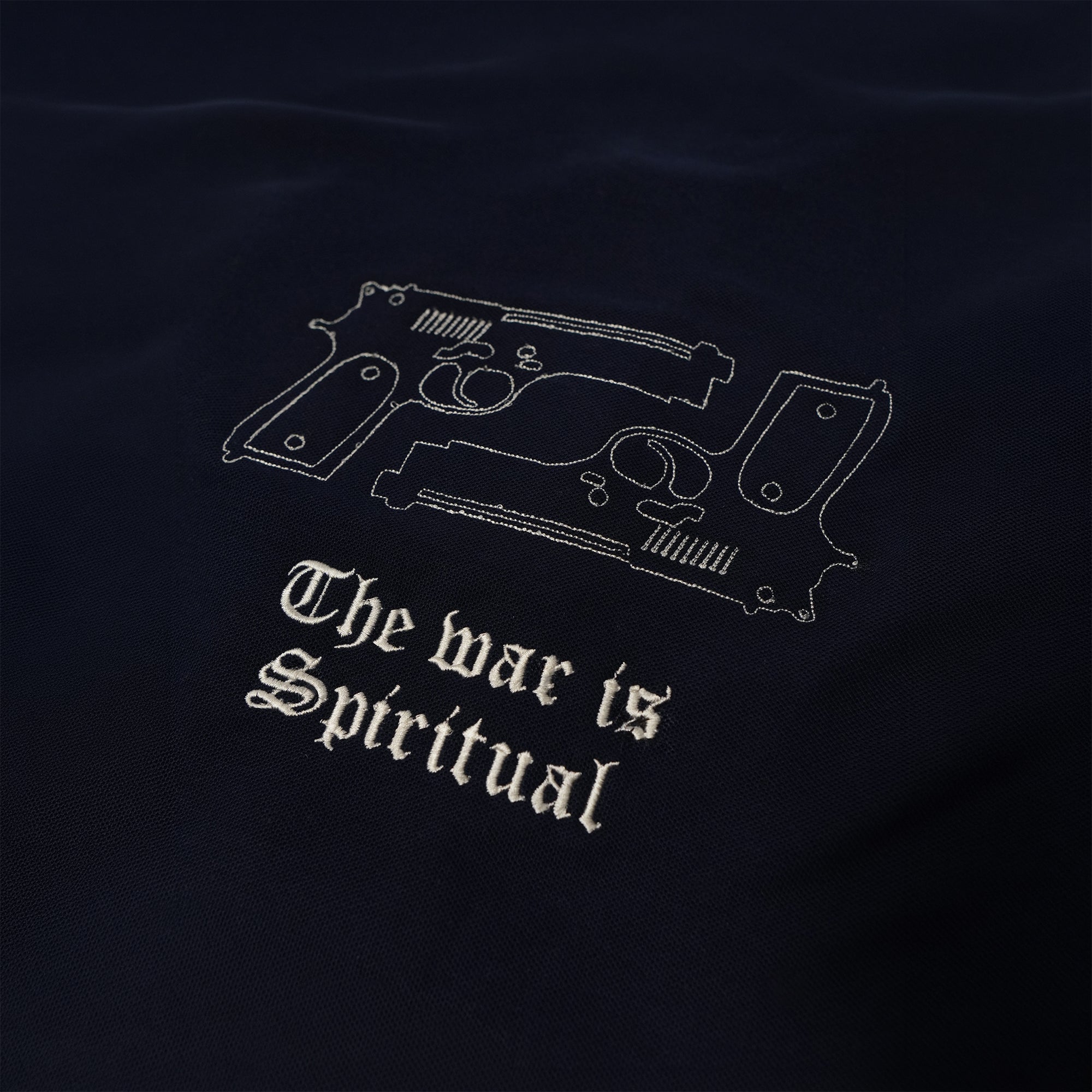 THE SPIRITUAL COMBAT EMBROIDERED POLO T-SHIRT
